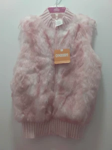 Gymboree Girls  Pink Knit and Faux Fur zip up Sweater Vest NWT! - Picture 1 of 3