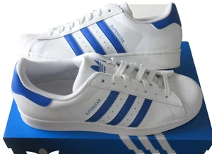 Adidas Originals Men's Superstar Shoes White Blue Cloud Shelltoe Size 11 NIB - Picture 1 of 5