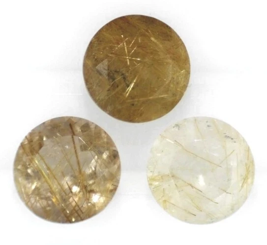 GOLDEN RUTILE QUARTZ 19 MM ROUND CUT FACET CALIBRATED SOLD PER STONE F-2052 - Image 1 of 1