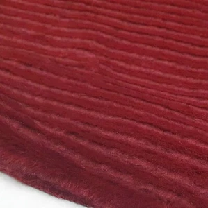 Abrigo de peluche de piel de piel de piel tinto vino chaqueta pelo corto piel tejida 50 cm - Imagen 1 de 4