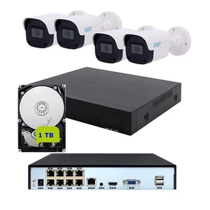 Kit IP POE videosorveglianza NVR 8 CH 4 telecamere con Audio HDD 1 TB incluso - Imagen 1 de 13
