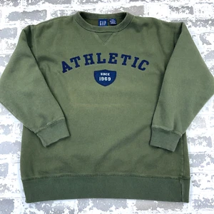 Vintage Gap Sweatshirt Boys XXL 2XL Olive Green Crewneck Sweater Y2K 00s Youth * - Picture 1 of 10