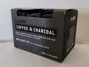 Oc Men - Coffe & Charcoal - Bar Soaps With Exfoliating Coffee 3 Bars 5oz Each - Picture 1 of 4