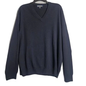 Brooks Brothers XL Italian Cashmere Pullover V-Ausschnitt Navy 2-fädig Kaschmir - Bild 1 von 11