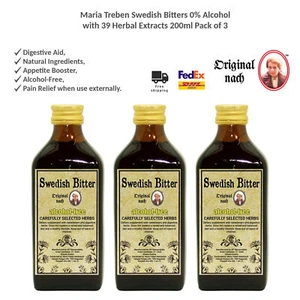 Maria Treben Swedish Bitters 0% Alcohol with 39 Herbal Extracts 3x200ml - Picture 1 of 5