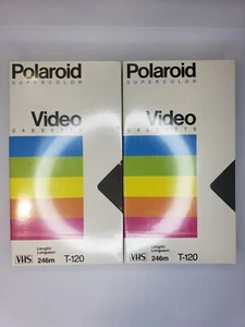 (2) Packung NEU VERSIEGELT Polaroid Supercolor leeres VHS-Videoband T-120 6 Stunden - Bild 1 von 2
