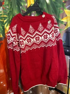 boys gymboree christmas sweater red with white size 8 - Picture 1 of 3