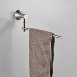 Bathroom Stainless Steel Swivel Single Lever Towel Rail Rack Nickel Brushed - Picture 1 of 10
