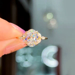 Engagement Ring 2.30 Ct IGI GIA Lab Grown Oval Cut Diamond Solid 14k White Gold - Picture 1 of 7