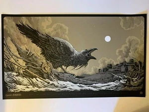 The Harbinger Variante Game of Thrones Mondo Ken Taylor Poster Kunstdruck HBO Crow - Bild 1 von 2