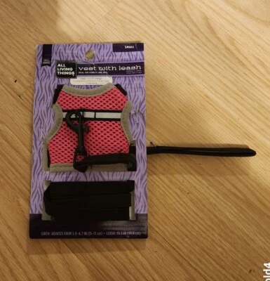 小动物背心带皮带尺寸小号粉色雪貂老鼠新品。 — 第 1/3 张图片