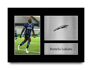 Romelu Lukaku Geschenkideen gedruckt Autogramm A4 Bild für Fußballfans - Bild 1 von 17