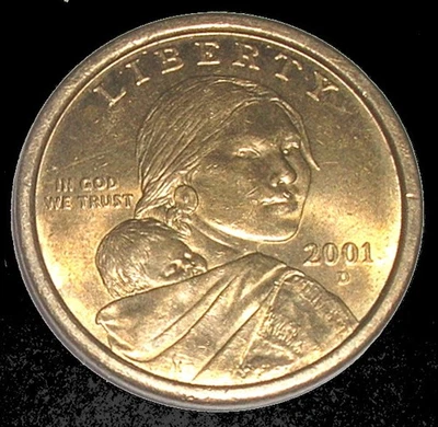2001 D Sacagawea Dollar - AU - Image 1 of 2
