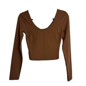 Lululemon Align Roasted Brown Cropped Long Sleeve Shirt - Picture 1 of 5