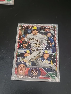 2023 Topps Holiday - Christian Yelich #H164 Metallic - Image 1 of 2