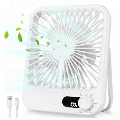 Small Desktop Handheld Fan, Rechargeable USB Fan Battery Operated - Image 1 of 4