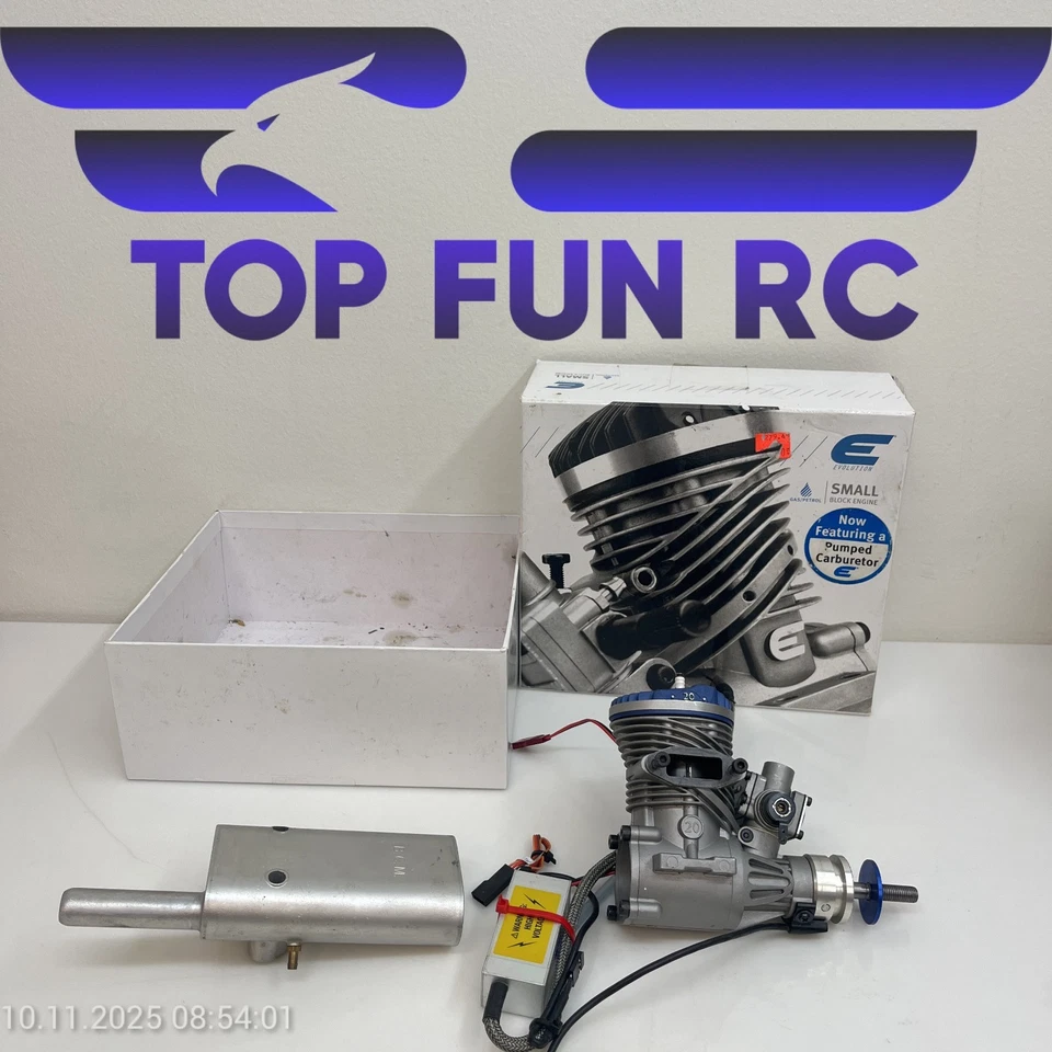 EVOLUTION ENGINES 20 GAS RC AIRPLANE ENGINE ELECTRIC IGNITION (MISSING PROP NUT) - Image 1 of 4