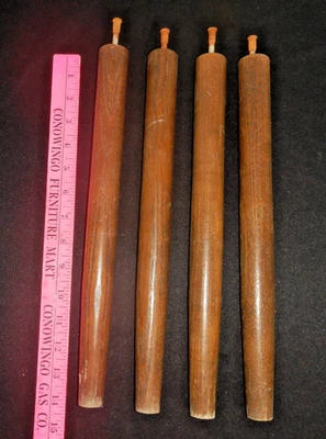 Vintage mid century set of 4 wooden coffee table legs  14" H - Image 1 of 4