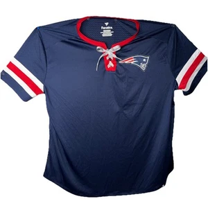 Women's NWT England Patriots Fanatics Navy Lace-Up Bling Shirt XXL CUTE - Picture 1 of 7