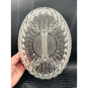 Vintage Clear Glass Divided Serving Dish Appetizer Candy Relish Tray Crystal - Picture 1 of 3