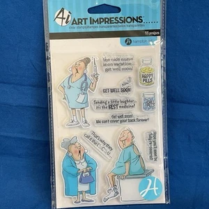 Juego de estampillas transparentes Art Impressions by Hampton GET WELL - Imagen 1 de 1