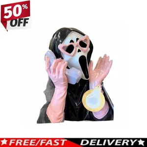 Halloween Ghoulish Girl Scream Gh ost on Phone Pink & Black Laugh Sound Light - Picture 1 of 11