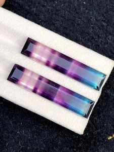 Rainbow Fluorite Cabochon Pair 32.80 ct - Meditation Set for Wellness - Picture 1 of 9