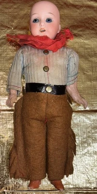 Boneca alemã RARA BOY antiga 8” cabeça de biscoito Armand Marseille 390 - Imagem 1 de 4