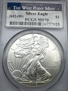 2012-(W) American Eagle 1 oz Silver Dollar PCGS MS 70 Struck At West Point Mint - Picture 1 of 17