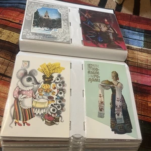 Lot of 140 Vintage Soviet USSR New Year Postcards – 1980s - Foto 1 di 24