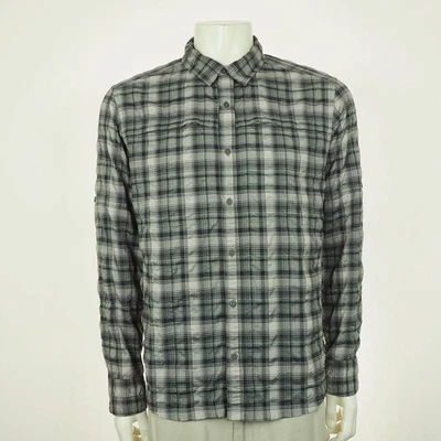 Рубашка мужская REI Co-op Sahara клетчатая на пуговицах средняя серая для работы в походах техника - Изображение 1 из 4