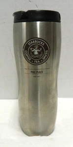 Starbucks Coffee Travel Tumbler Stainless Steel Pike Place Brown Logo 2008 - Picture 1 of 5