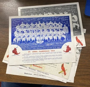 RARE 1951-62 St Louis Cardinals Lot Original Team Photos QTY 6 Budweiser Busch - Picture 1 of 8