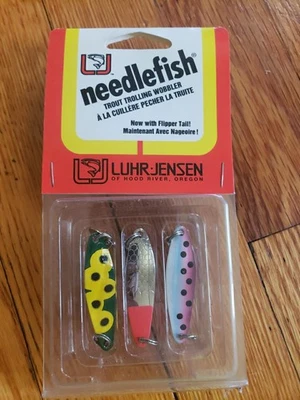 Luhr-Jensen Needlefish 2" Spoon Thin Blade Trout Trolling Wobbler Fish Lure 3pk - Image 1 of 4