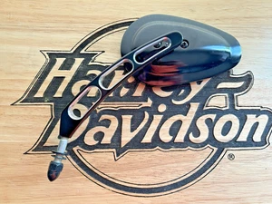 Used Harley-Davidson Black Edge Cut Mirror Left Side Only 92441-10 - Picture 1 of 5