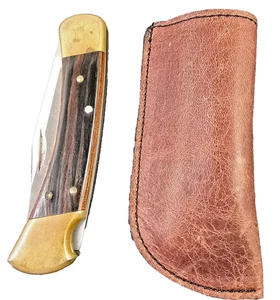 Buck 110 Leather knife sheath Rich brown Leather Handmade Pocket belt clip - Picture 1 of 17