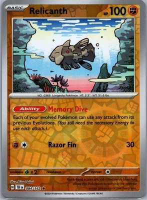 Relicanth, SV05: Temporal Forces, 084/162, Rare, NM - Image 1 of 2