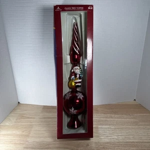 Holiday Time Christmas Santa Claus Glass Tree Topper In Box Walmart 14” Tall - Picture 1 of 8
