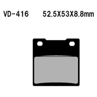 For Kawasaki KZ200A 1979 Vesrah VD-416 Rear Organic Semi-Metallic Brake Pads - Imagem 1 de 2