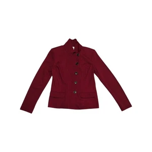 CAbi Outing Blazer Rhubarb Red Asymmetrical Jacket Coat Womens 4 Preppy Top - Picture 1 of 5