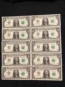 2013B $1 Consecutive Star Notes,Gem CU/ Lot Of 10- From BEP Pk - Picture 1 of 1