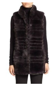 DVF Diane von Furstenberg Colby rabbit fur vest jacket coat dress size XS P 0 2
