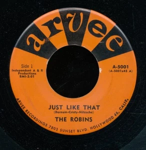 45bs -R&B vocal group-ARVEE 5001-The Robins - Foto 1 di 2
