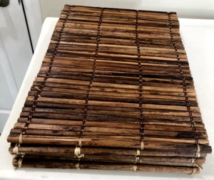6 Sechs Holz Schilf Tischsets Natur Herbst oder Tropisch Dunkelbraun 19" x 13" - Bild 1 von 2