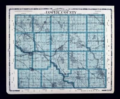 1904 Huebinger Iowa Mapa Jasper County Newton Colfax Baxter Lynnville Monroe IA - Imagem 1 de 4