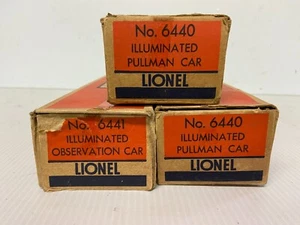 Vintage Postwar Lionel O Gauge Green Tinplate 3 Car Passenger Set 6440 6440 6441 - Bild 1 von 21