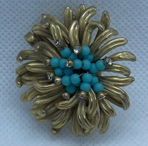 Spilla Spilla Cha Cha Vintage Fiore Acqua & Cristallo MCM Atomica Retro - Foto 1 di 4