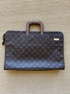 Authentic Vintage LOUIS VUITTON Monogram Canvas Briefcase 1980's - Picture 1 of 7