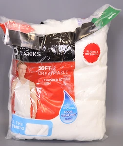 Hanes grovigli serbatoi colore bianco confezione da 3 fondo rifinito morbido e traspirante h - Foto 1 di 4