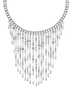 💖🌟NWT Kendra Scott Maxen Statement Necklace in Rhodium Lilac Mix🌟💖 - Picture 1 of 4